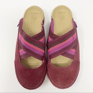 CROCS Edie Burgundy‎ Slip On Mule